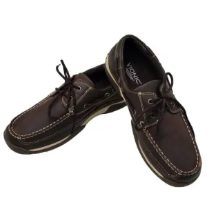 Vionic Boat Deck Shoe Brown Eddy Orthaheel Leather Loafers Slip On Men's 8.5