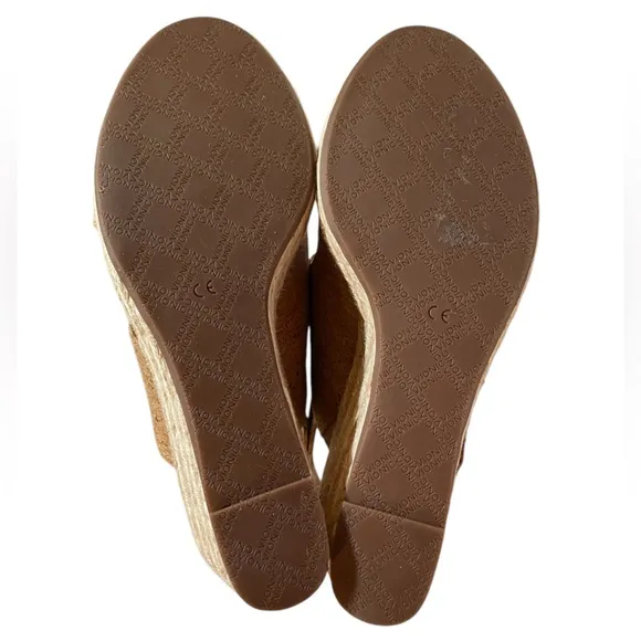 VIONIC Brooke Cork Fabric Rope Wedge Heel Rubber Soled Support Sandals - Sz 9.5