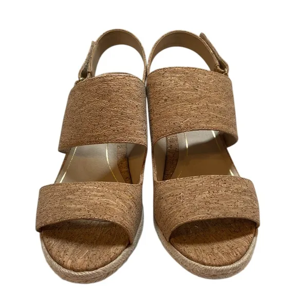 VIONIC Brooke Cork Fabric Rope Wedge Heel Rubber Soled Support Sandals - Sz 9.5