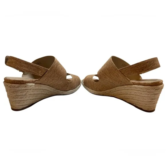 VIONIC Brooke Cork Fabric Rope Wedge Heel Rubber Soled Support Sandals - Sz 9.5