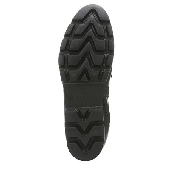 Vionic Charm Cynthia Lug‎ Sole Slip Black Loafers Leather Shoes Womens 6.5 New