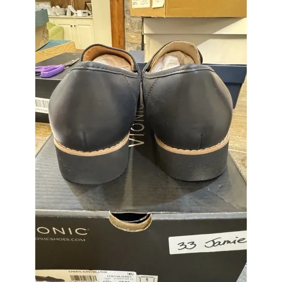 Vionic CHERYL II LOAFER In Navy Blue Size 9.5 Academia Penny Loafer