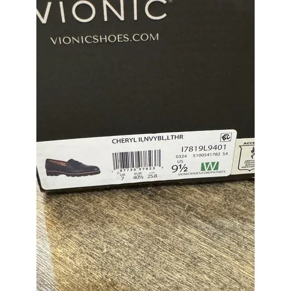 Vionic CHERYL II LOAFER In Navy Blue Size 9.5 Academia Penny Loafer