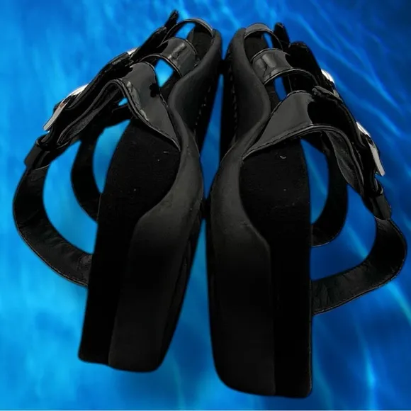 Vionic Glossy Black Patent MISA SLIDE SANDALS Size 9