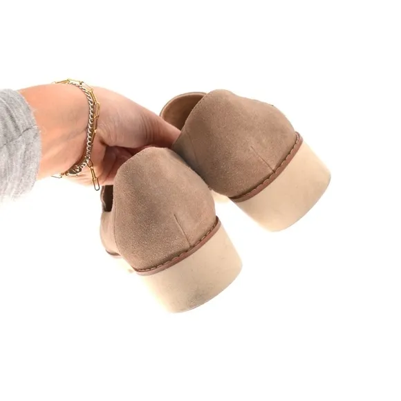 Vionic Kensley Slip On Loafers Shoes Taupe Tan Suede Platform Lug Sole Women's 7