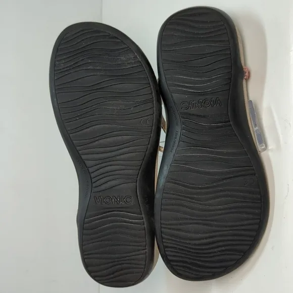 Vionic Lizbeth T-strap  Multicolor orthotic jeweled Sandal womans size 8W  EU 39