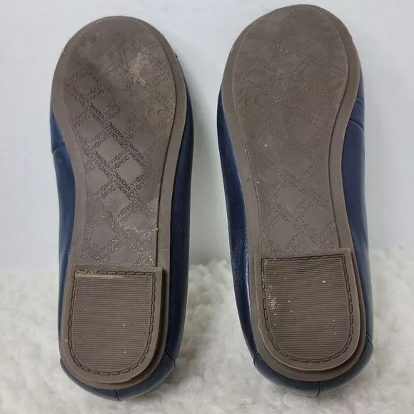 Vionic Minna Women's Size 7 Navy Leather Patent Cap Toe Ballet Flats