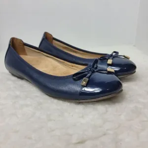 Vionic Minna Women's Size 7 Navy Leather Patent Cap Toe Ballet Flats