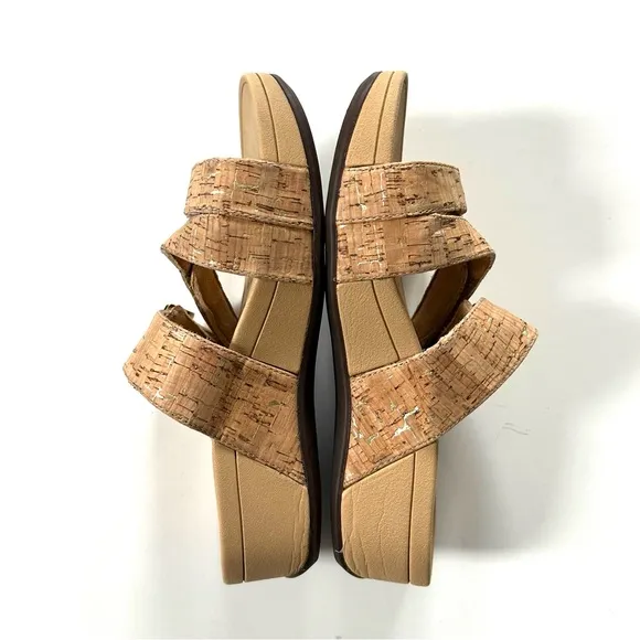 Vionic Pacific Rio Cork Strappy Adjustable Buckle Sandals