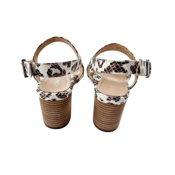 Vionic Papaya Paula Sandal Orthotic Arch Support White Leopard Snake Size 6.5