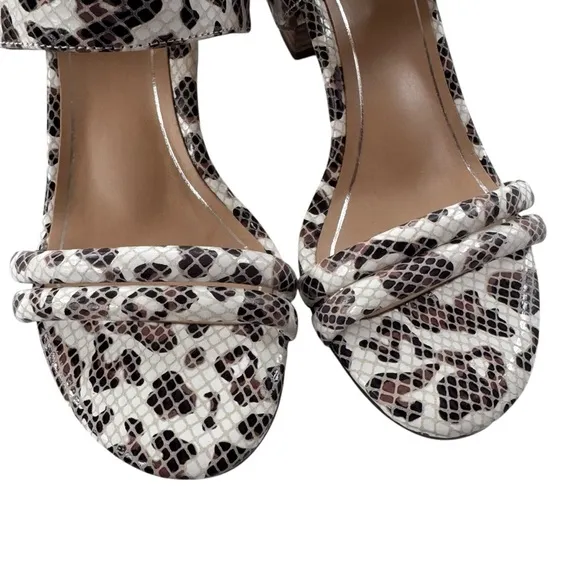 Vionic Papaya Paula Sandal Orthotic Arch Support White Leopard Snake Size 6.5