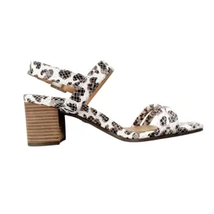 Vionic Papaya Paula Sandal Orthotic Arch Support White Leopard Snake Size 6.5
