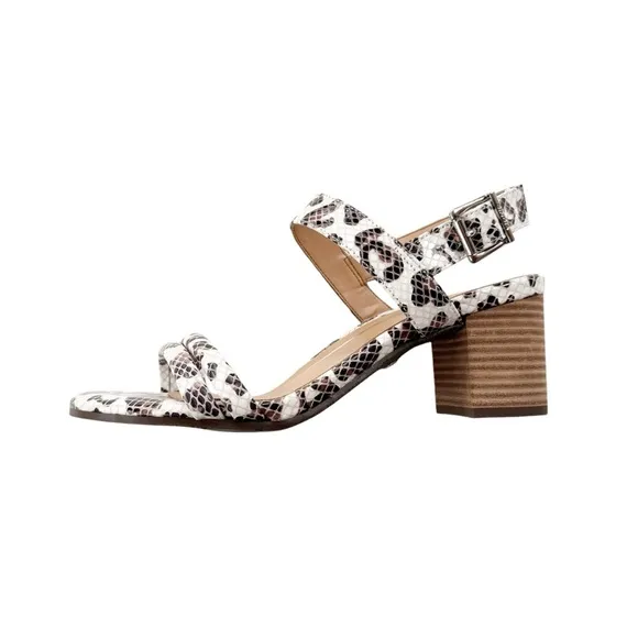 Vionic Papaya Paula Sandal Orthotic Arch Support White Leopard Snake Size 6.5