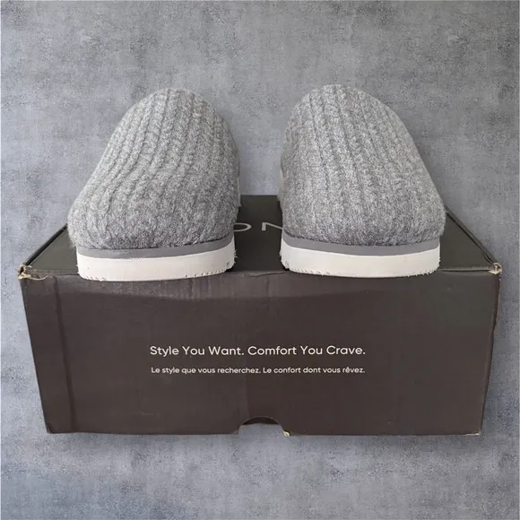 Vionic Sakura Slate Braid Knit Gray Outdoor Slippers Knit Upper Loafers Size 8