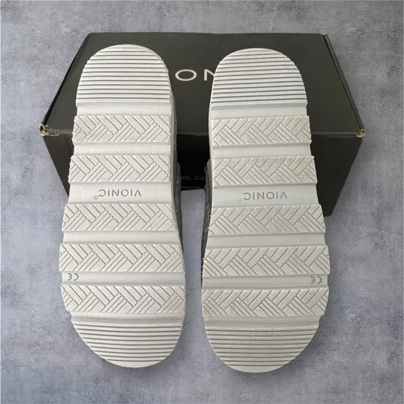 Vionic Sakura Slate Braid Knit Gray Outdoor Slippers Knit Upper Loafers Size 8
