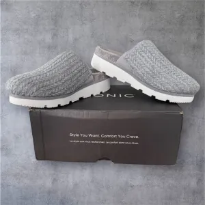 Vionic Sakura Slate Braid Knit Gray Outdoor Slippers Knit Upper Loafers Size 8