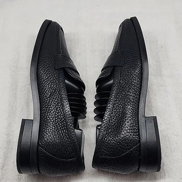 VIONIC SELLAH BLACK PEBBLED LEATHER SQUARE TOE LOAFERS LADIES 6 NWOB