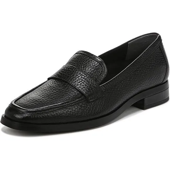VIONIC SELLAH BLACK PEBBLED LEATHER SQUARE TOE LOAFERS LADIES 6 NWOB