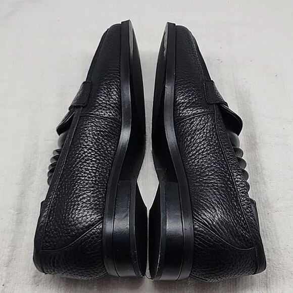 VIONIC SELLAH BLACK PEBBLED LEATHER SQUARE TOE LOAFERS LADIES 6 NWOB