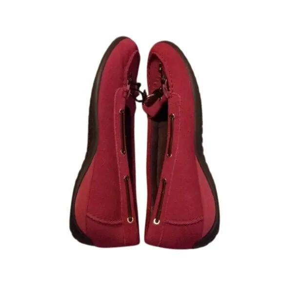 Vionic Size 8.5 Orthaheel Kiltie Pink Suede Moccasin Loafers Boat Shoes Flats