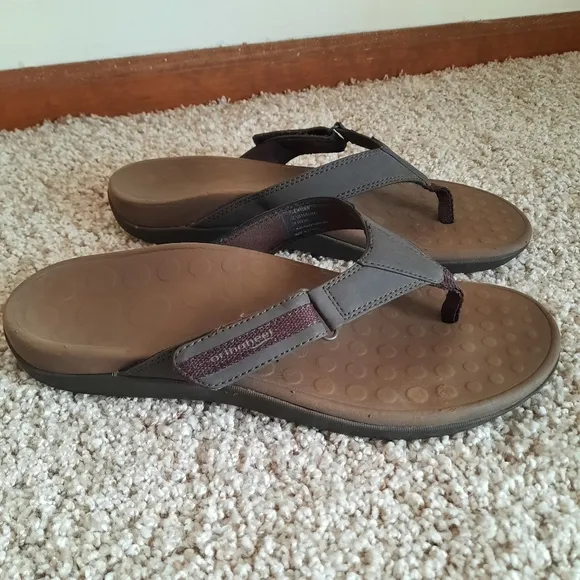 Vionic Tide Ryder Chocolate Orthaheel Orthopedic Flip-flop Thong Sandals Size 10