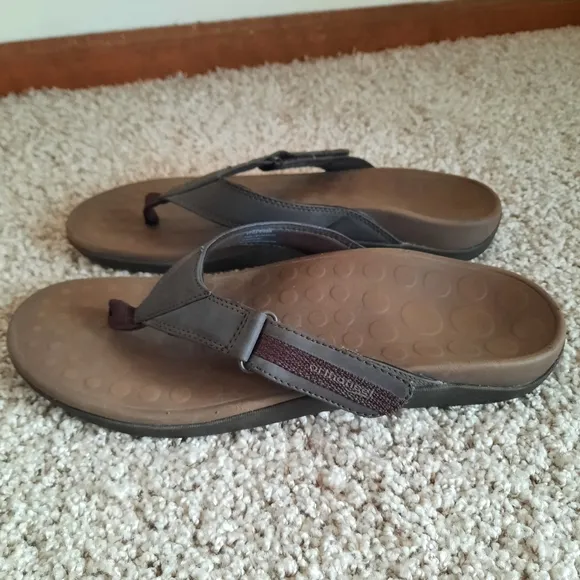 Vionic Tide Ryder Chocolate Orthaheel Orthopedic Flip-flop Thong Sandals Size 10