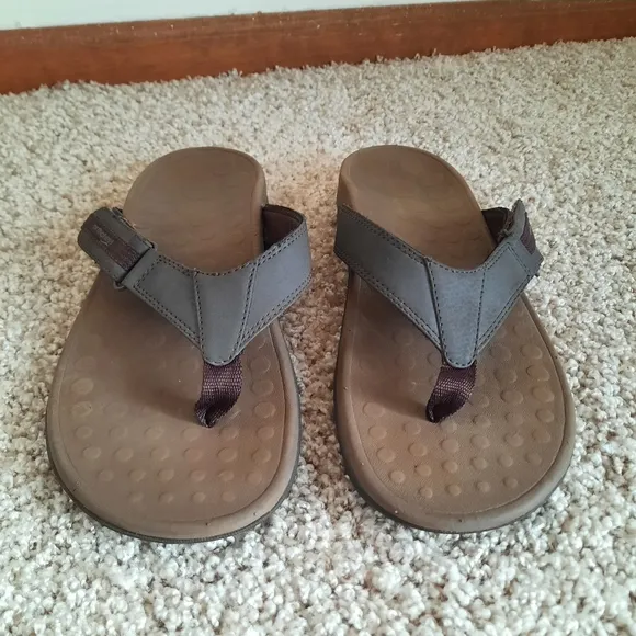 Vionic Tide Ryder Chocolate Orthaheel Orthopedic Flip-flop Thong Sandals Size 10