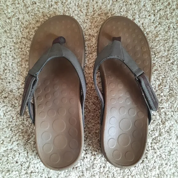 Vionic Tide Ryder Chocolate Orthaheel Orthopedic Flip-flop Thong Sandals Size 10