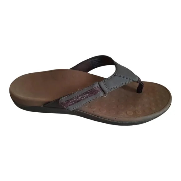 Vionic Tide Ryder Chocolate Orthaheel Orthopedic Flip-flop Thong Sandals Size 10