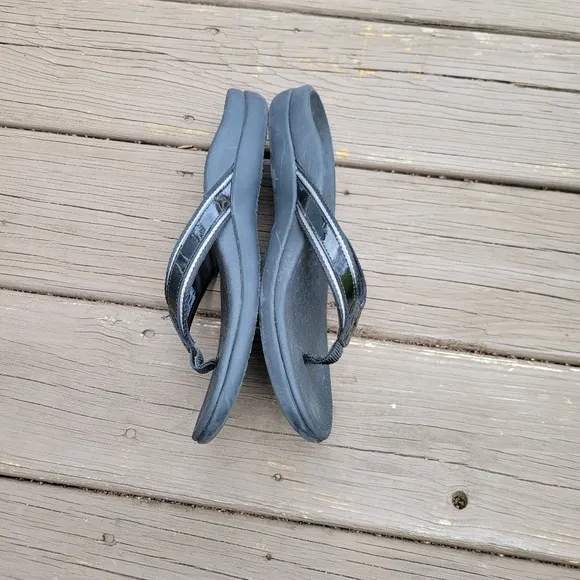 Vionic Tide Sport Black Thong Summer Comfort Orthotic Orthaheel Sandals 10