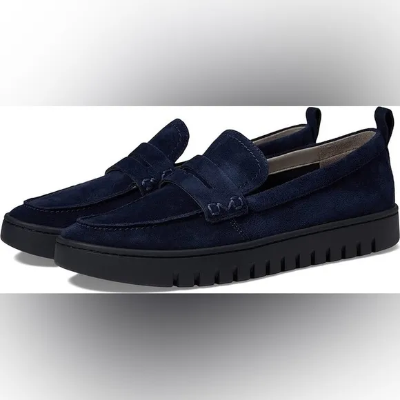 Vionic Uptown Women's Slip On Packable Travel Penny Loafers Size 10 Navy Suede