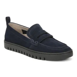 Vionic Uptown Women's Slip On Packable Travel Penny Loafers Size 10 Navy Suede