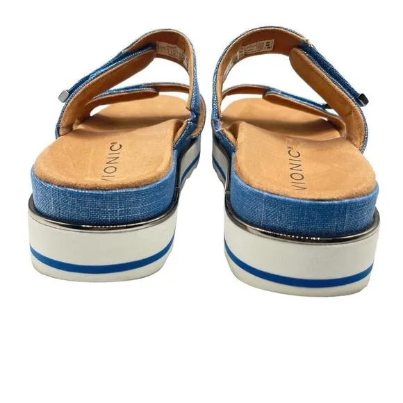 Vionic Women's Brandie Sandals Slip On Slides Size 7 in Blue