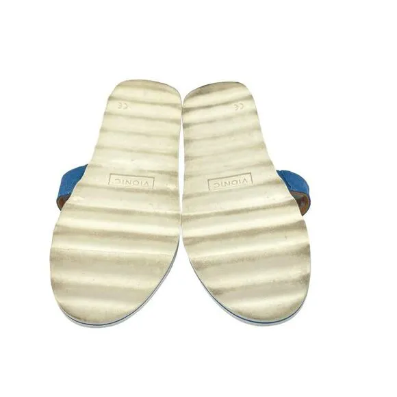 Vionic Women's Brandie Sandals Slip On Slides Size 7 in Blue