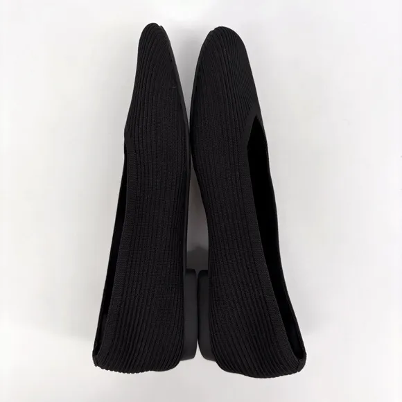 VIVAIA | 2.0 Margot Square Toe V-Cut Slip On Black Ballet Flats | Sz 8.5