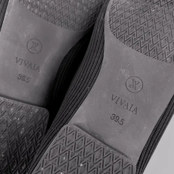 VIVAIA | 2.0 Margot Square Toe V-Cut Slip On Black Ballet Flats | Sz 8.5