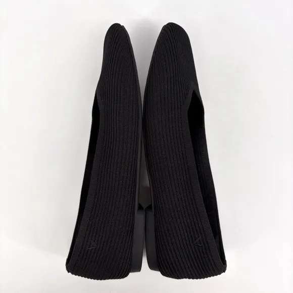 VIVAIA | 2.0 Margot Square Toe V-Cut Slip On Black Ballet Flats | Sz 8.5
