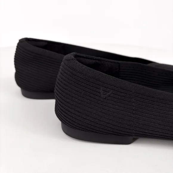VIVAIA | 2.0 Margot Square Toe V-Cut Slip On Black Ballet Flats | Sz 8.5