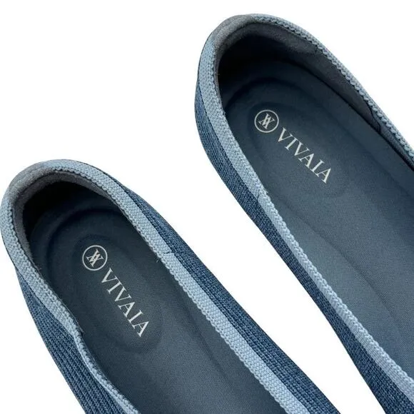 Vivaia Denim Blue Margot 2.0 Square Toe Flats