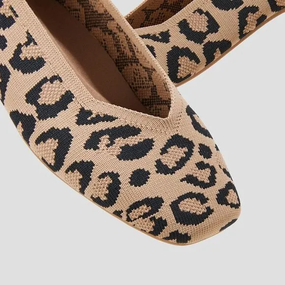 VIVAIA Leopard Ballet Flats Comfortable Slip-On Shoes Casual EU/41‎ US/9.5
