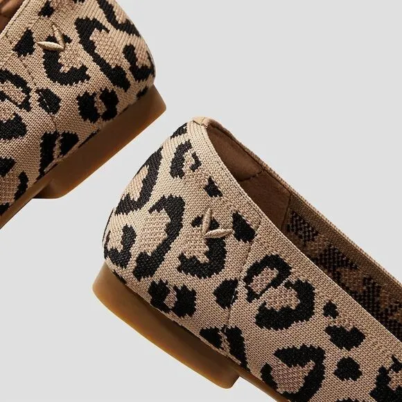 VIVAIA Leopard Ballet Flats Comfortable Slip-On Shoes Casual EU/41‎ US/9.5