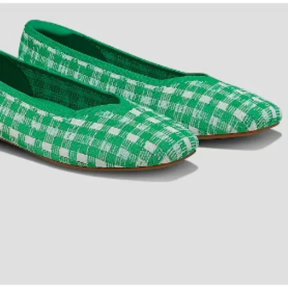 Vivaia 🆕 Margot 2.0 Green Gingham Flats