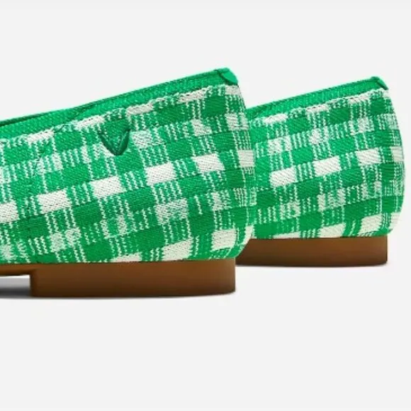 Vivaia 🆕 Margot 2.0 Green Gingham Flats
