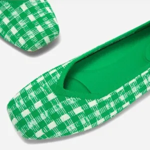 Vivaia 🆕 Margot 2.0 Green Gingham Flats