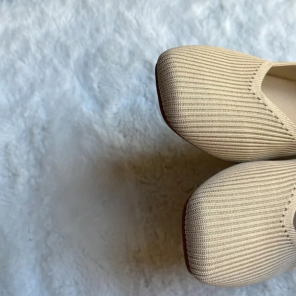 Vivaia Margot cloudwalker square toe flats in almond