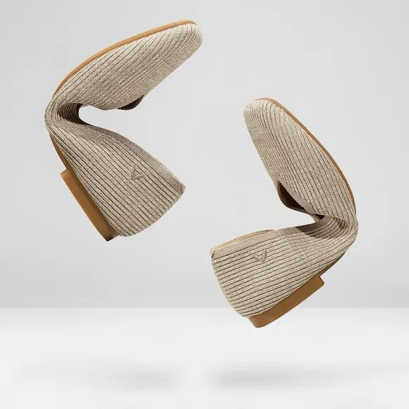 Vivaia | NEW Square-Toe V-Cut Flats (Margot 2.0) in Oatmilk 42