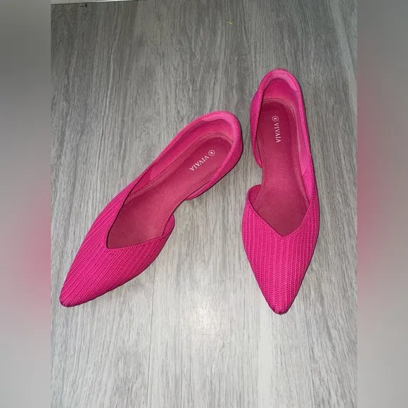 Vivaia pointed toe Melia Half d’orsay pink flat