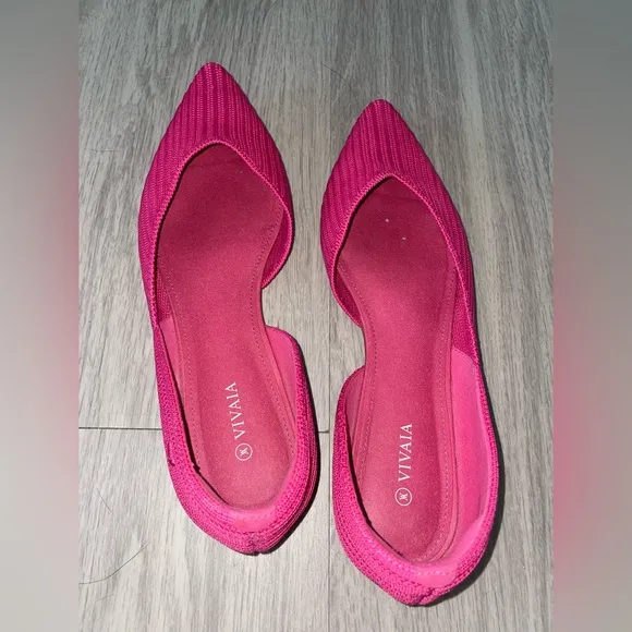 Vivaia pointed toe Melia Half d’orsay pink flat