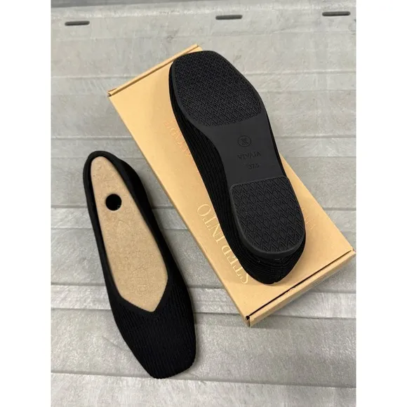 VIVAIA Square-Toe V-Cut Flats black EU/37.5 US/7