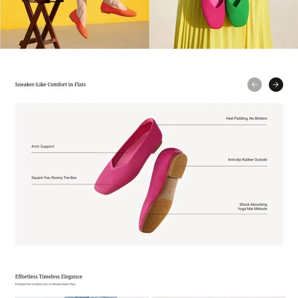 VIVAIA Square-Toe V-Cut Flats (Margot 2.0) Sz 40.5